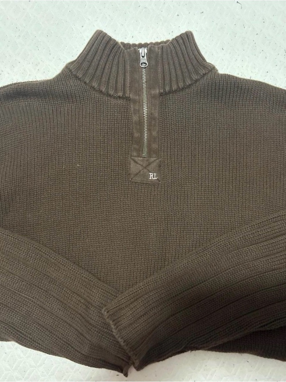 Brown Polo Ralph Lauren quarter zip sweater #preppy #quarterzip